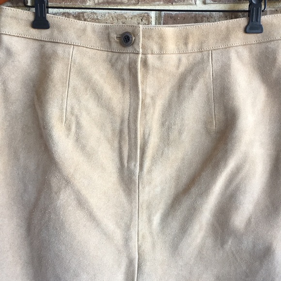 NWOT Topshop Tan Genuine Suede Skirt - Picture 5 of 8